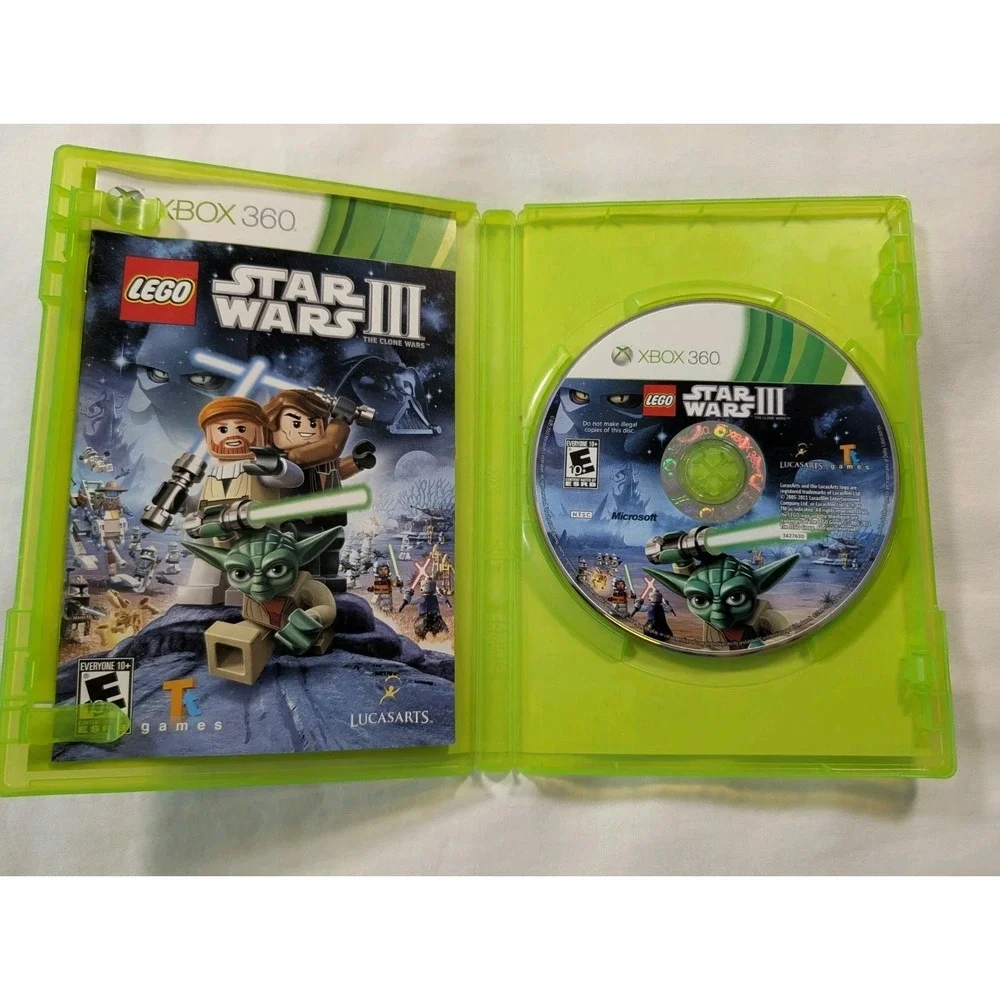 LEGO Star Wars III 3: The Clone Wars  (Xbox 360) Platinum CIB COMPLETE & TESTED